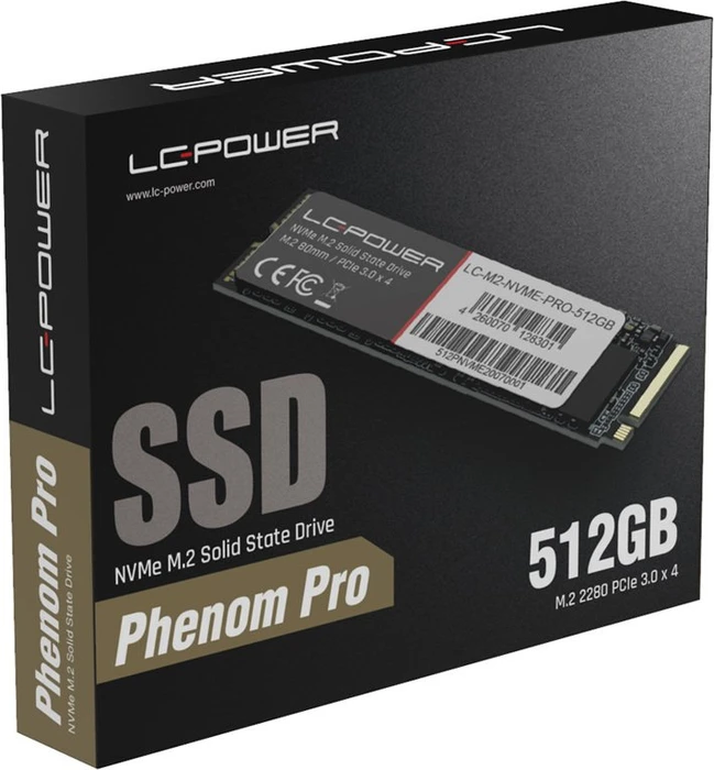 LC-Power Phenom Pro Serie SSD 512GB, M.2 2280 / M-Key / PCIe 3.0 x4