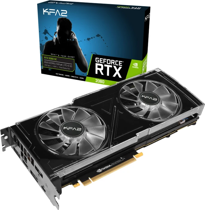 KFA2 GeForce RTX 2080 OC, 8GB GDDR6, HDMI, USB-C, 3x DP