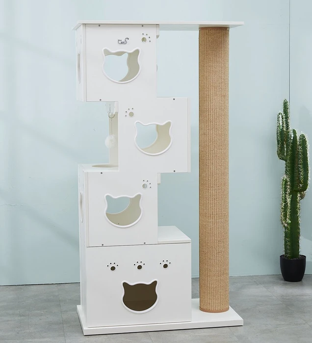 CatS Design Kratzbaum XXL, D5b, beige/wei (121700) ab  899,99 (2026) |  heise preisvergleich Deutschland