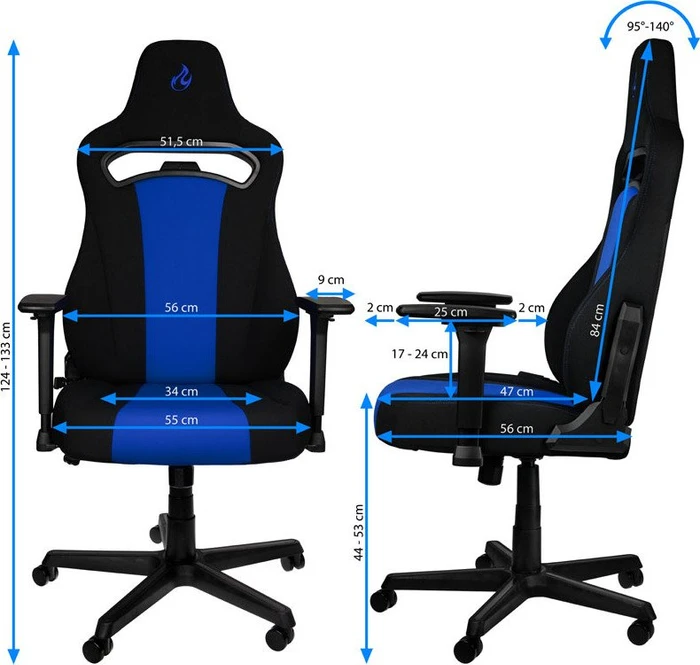 Nitro Concepts E250 Gamingstuhl, schwarz/blau