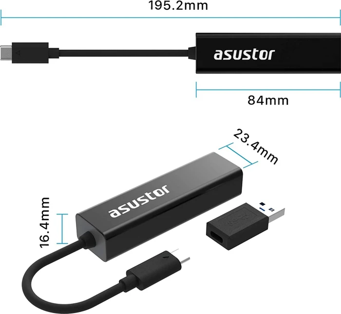 Asustor LAN-Adapter, RJ-45, USB-C 3.0 [Stecker]