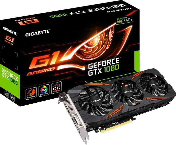GIGABYTE GeForce GTX 1080 G1 Gaming, 8GB GDDR5X, DVI, HDMI, 3x DP
