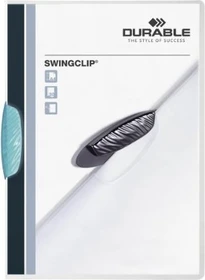 Durable Swingclip Klemmmappe, A4, mittelblau/transparent, 25er-Pack