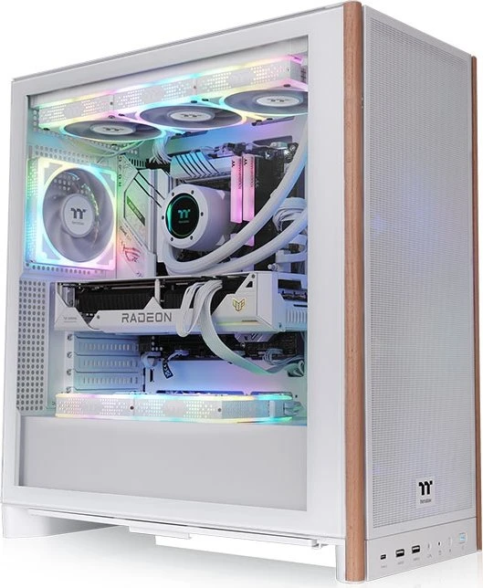 Thermaltake S370 WS Snow, weiß/braun, Glasfenster