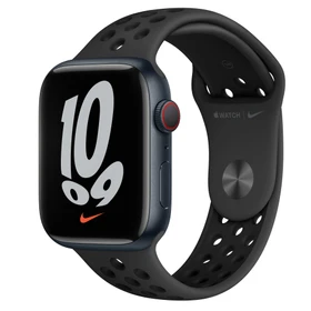 Apple Watch Nike Series 7 (GPS + Cellular) 45mm Aluminium Mitternacht mit Sportarmband anthrazit/schwarz