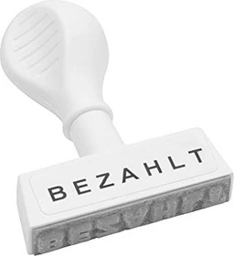 Wedo Textstempel mit Motiv BEZAHLT, weiß