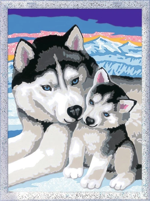Ravensburger Malen nach Zahlen Husky Kuss