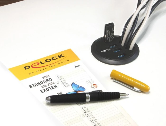 DeLOCK Tisch USB-Hub, 4x USB-A 3.0, USB-A 3.0 [Stecker]