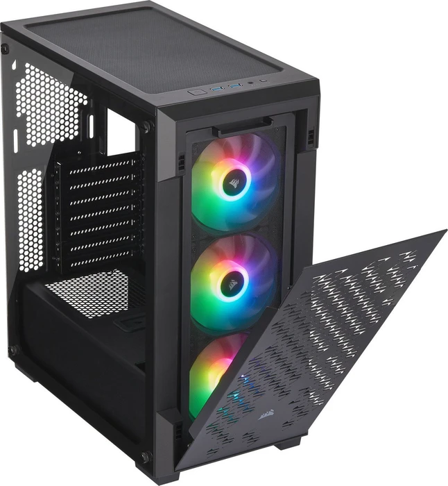 Corsair iCue 220T RGB Airflow, schwarz, Glasfenster