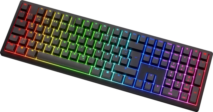 Ducky Zero 6108 Wireless, Classic Black, LEDs RGB, MX2A RGB BLUE, USB/Bluetooth, DE