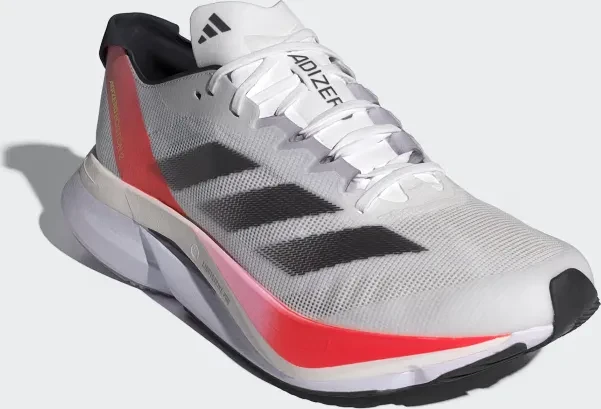 adidas Adizero Boston 12 cloud white/aurora met/solar red (Herren)