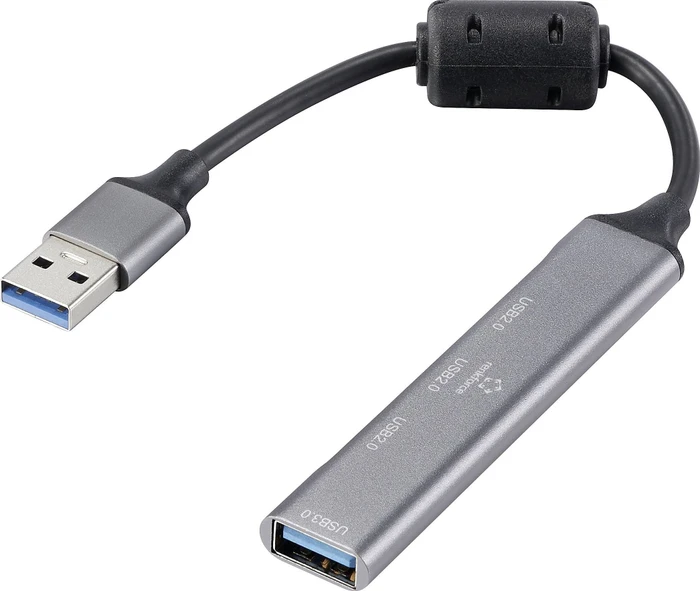 Renkforce 3+1-Port USB-Hub, USB-A 3.0 [Stecker]