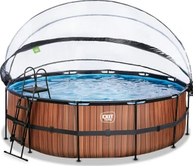 Exit Toys Wood Frame Pool mit Sandfilterpumpe und Abdeckung rund 450x122cm