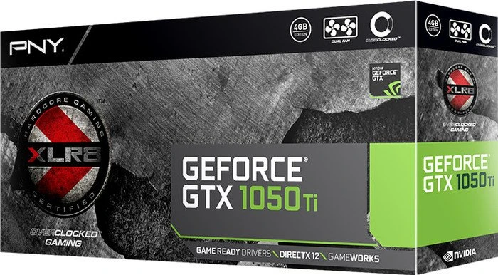PNY GeForce GTX 1050 Ti XLR8 Gaming, 4GB GDDR5, DVI, HDMI, DP