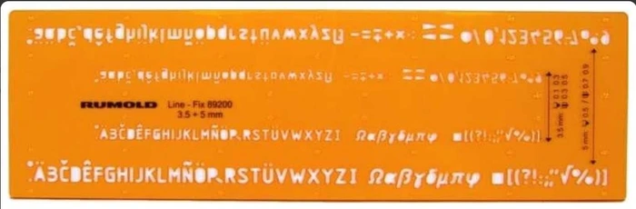 Rumold Schriftschablone für Fineliner, 3.5+5mm, orange (89200)