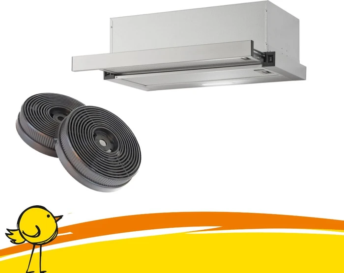 Yuna Alva FS60B Flachschirm-Dunstabzugshaube inkl. Aktivkohlefilter
