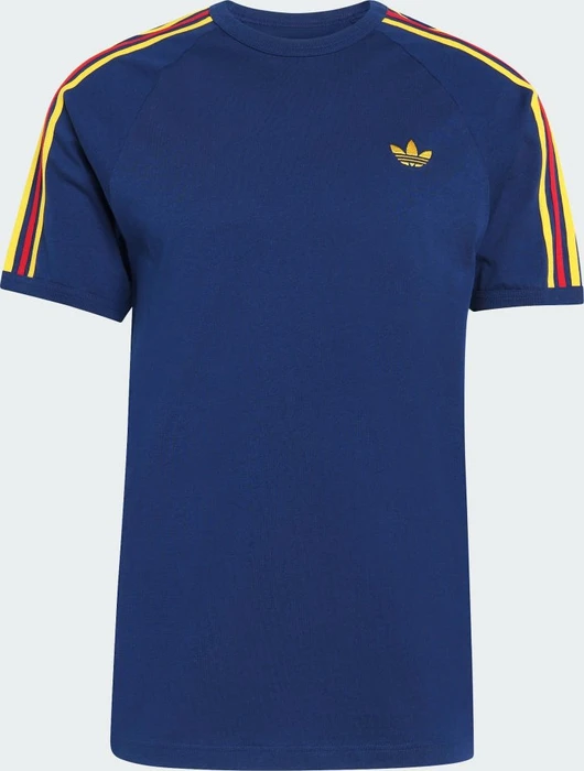 adidas 3-Streifen T-Shirt kurzarm dark blue/crew yellow/power blue (Herren)
