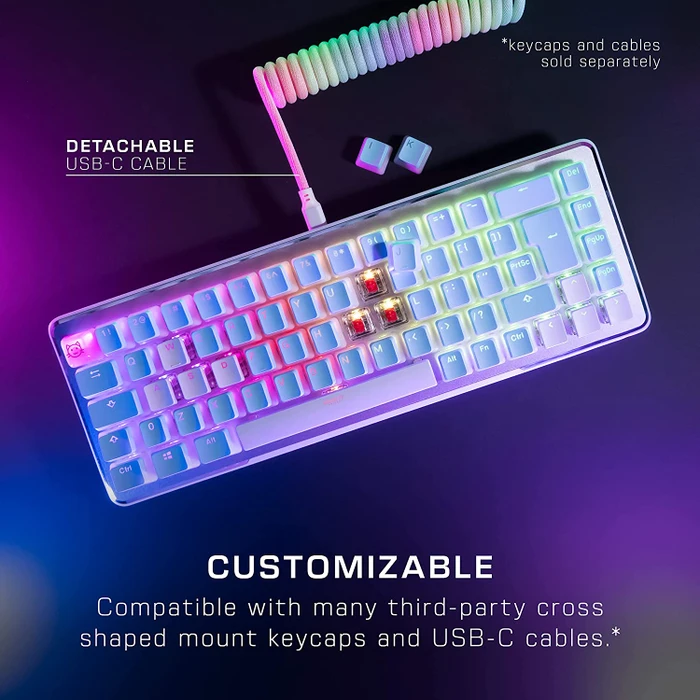 Roccat Vulcan II Mini, LEDs RGB, weiß, TITAN II OPTICAL RED, USB, US