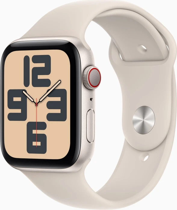 Apple Watch SE (2022) (GPS + Cellular) 44mm Polarstern mit Sportarmband S/M Polarstern