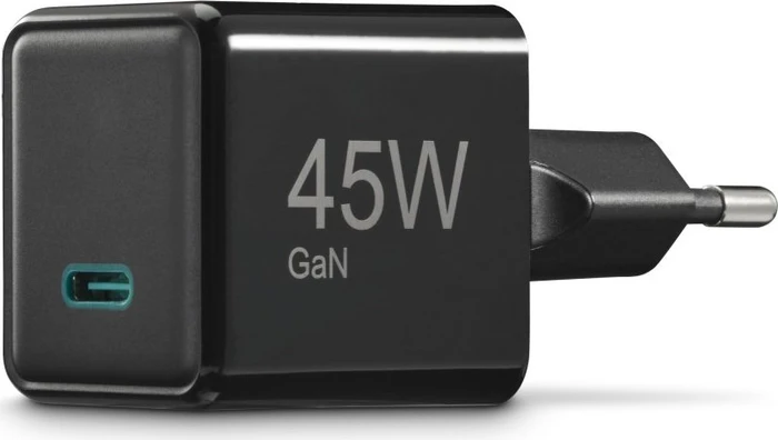 Hama GaN Schnellladegerät Super-Mini, USB-C, 1x USB-C, 45W, schwarz