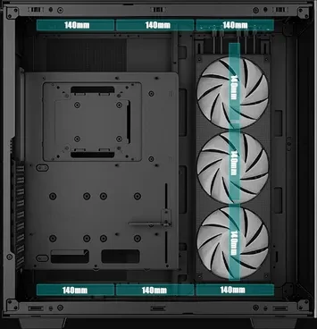 DeepCool CH780 BK, schwarz, Glasfenster