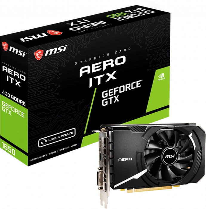 MSI GeForce GTX 1650 D6 Aero ITX V1, 4GB GDDR6, DVI, HDMI, DP