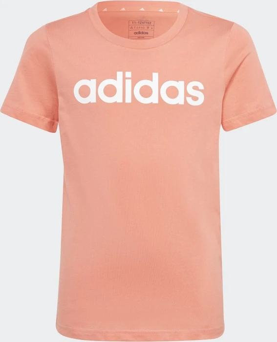 adidas Essentials Linear Logo Cotton Slim Fit T-Shirt kurzarm semi coral fusion/white (Junior)