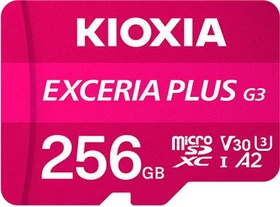 KIOXIA EXCERIA PLUS G3 R210/W90 256GB Kit, UHS-I U3, A2, Class 10
