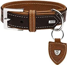 Hunter Tara Hundehalsband, Leder, Juchtenleder, belastbar, 45 S/cognac, dunkelbraun