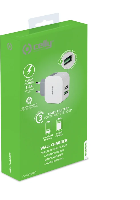 Celly Turbo Wall Charger 3.4A weiß
