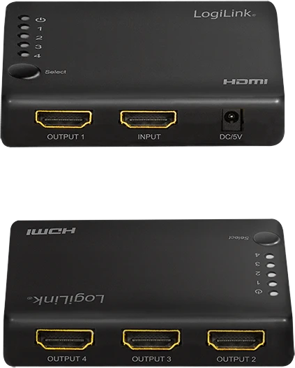 LogiLink HDMI-Splitter 1x4-Port 4K/30Hz schlank
