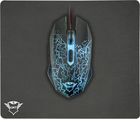 Trust Gaming GXT 783 Izza Gaming Mouse + Mousepad, schwarz, USB (22736)