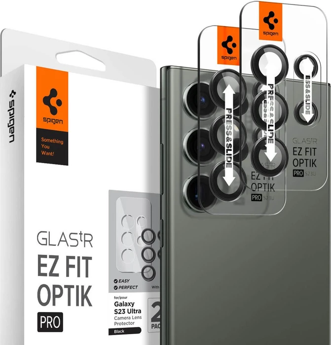 Spigen Optik Pro Lens Protector für Samsung Galaxy S23 Ultra schwarz