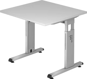 Hammerbacher Ergonomic O-Serie OS08/5 Schreibtisch 80x80cm grau/silber