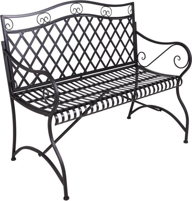 Garden Pleasure Porak Gartenbank 2-Sitzer schwarz (950366)
