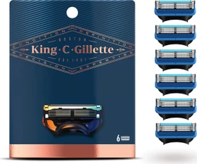 Gillette King C. Hals- und Wangen Rasierklinge, 6 Stück