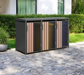 Westmann Status Mülltonnenbox 3x 240l holzoptik