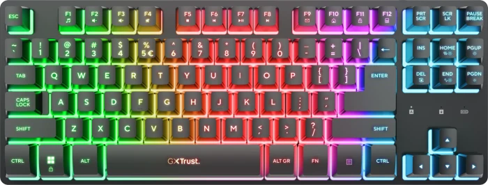Trust Gaming GXT 1831 Dothix Wireless TKL, schwarz, LEDs RGB, USB, DE