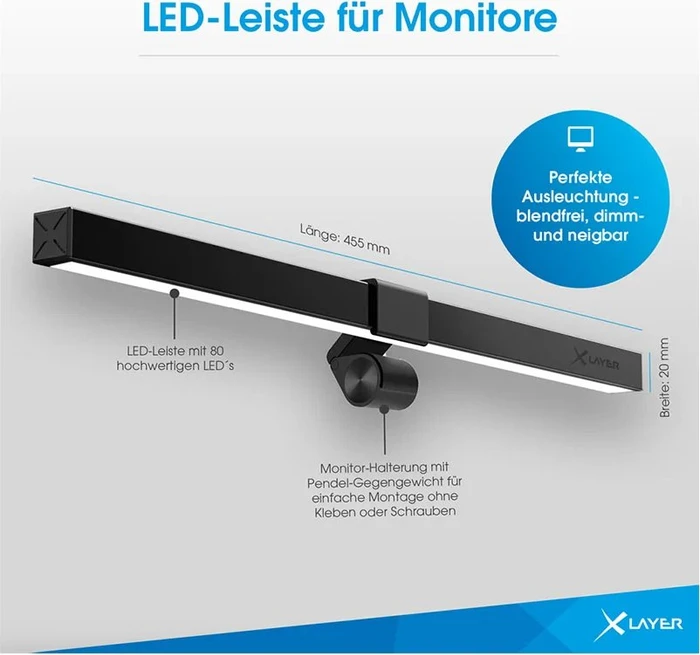 XLayer LED-Arbeitslampe für Monitore