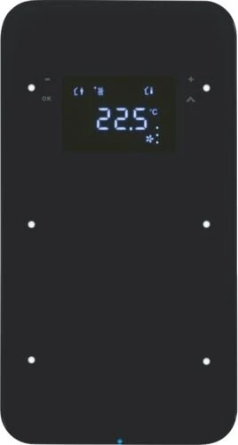 Berker KNX R.1 Touchsensor 2-fach mit Temperaturregler schwarz