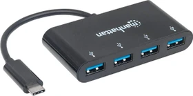 Manhattan USB-Hub, 4x USB-A 3.0, USB-C 3.0 [Stecker] (162746)