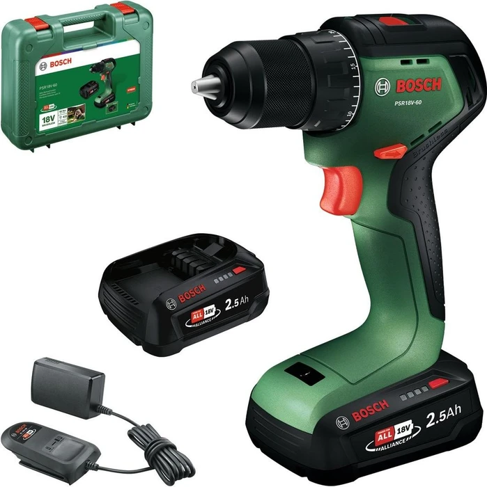 Bosch DIY PSR18V Akku-Bohrschrauber inkl. Koffer + 2 Akkus 2.5Ah