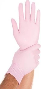 Franz Mensch Hygostar Nitril Safe Light Einweghandschuhe M rosa, 100 Stück