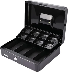 HMF 15130 Geldkassette, schwarz, Schlüsselschloss