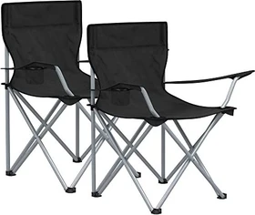 Songmics 2er Set Campingsessel schwarz