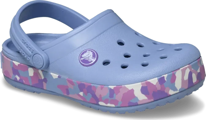 Crocs Toddler Crocband Glow Confetti Band Clog blue haze/multi (Junior)