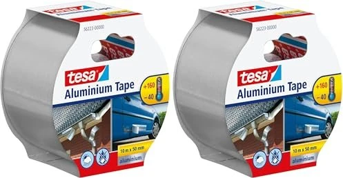 tesa Aluminium Tape silber, Abdichtband/Reparaturband, 50mm/10m, 1 Stück