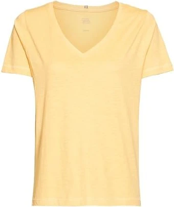 Camel Active V-Neck Baumwolle T-Shirt kurzarm gelb (Damen)