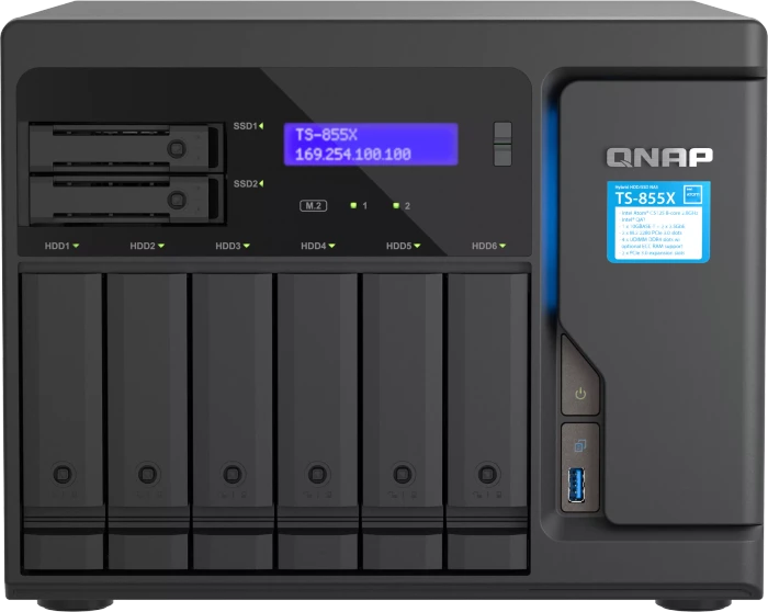 QNAP QuTS hero Turbo Station TS-855X-8G, 8GB RAM, 1x RJ-45 10GBase-T, 2x RJ-45 2.5GBase-T