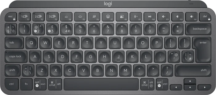 Logitech MX Keys Mini for Business, LEDs weiß, Logi Bolt, Graphite, schwarz, USB/Bluetooth, UK